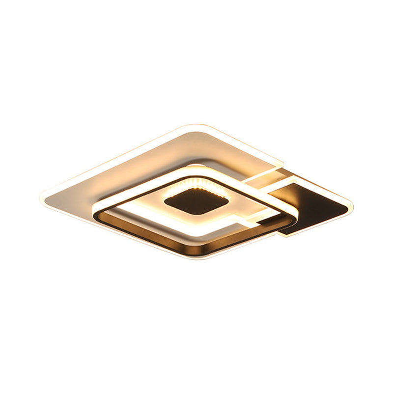 Modern Acrylic Black and White Patchwork Ceiling Lamp - LED Flush Mount