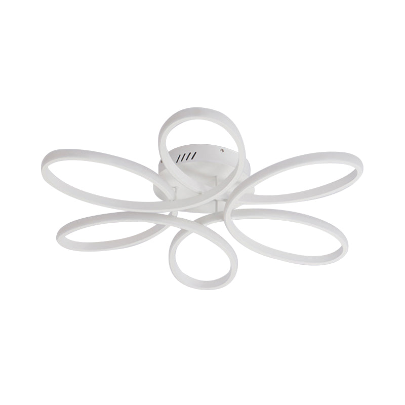 Plafonnier LED encastré moderne à fleurs blanches (23/29 pouces) pour salon