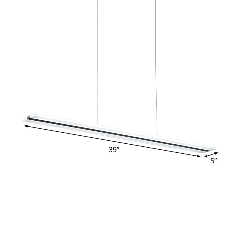 Minimalist Acrylic Led Ceiling Pendant Lamp In Warm/White/Natural Light - Black Suspension