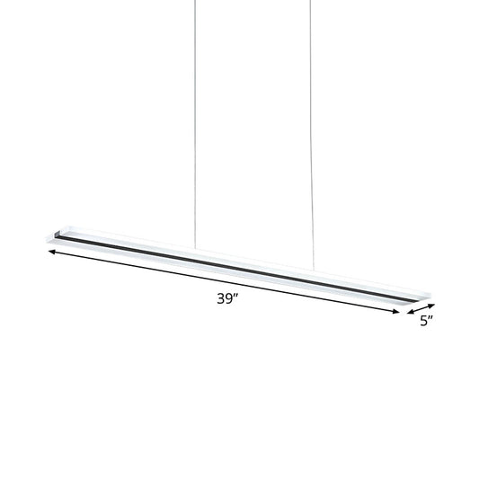 Minimalist Acrylic Led Ceiling Pendant Lamp In Warm/White/Natural Light - Black Suspension