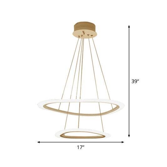 Minimalist Acrylic Led Chandelier - 2/3-Tier Triangular Lounge Pendant Light In Warm/White