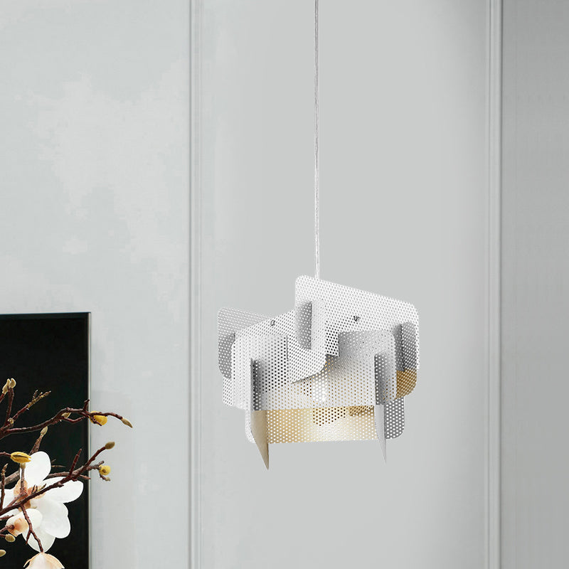 Modern Vogue Steel Mesh Screen Pendant Light in Pink/Grey for Dining Room