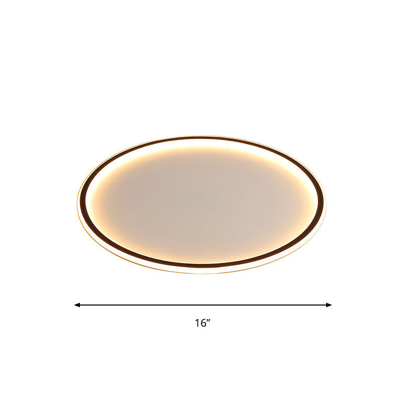 Ultrathin Flush Mount LED Ceiling Lamp in Black - Simple, Acrylic Design for Living Room - 16"/19.5"/23.5" Width