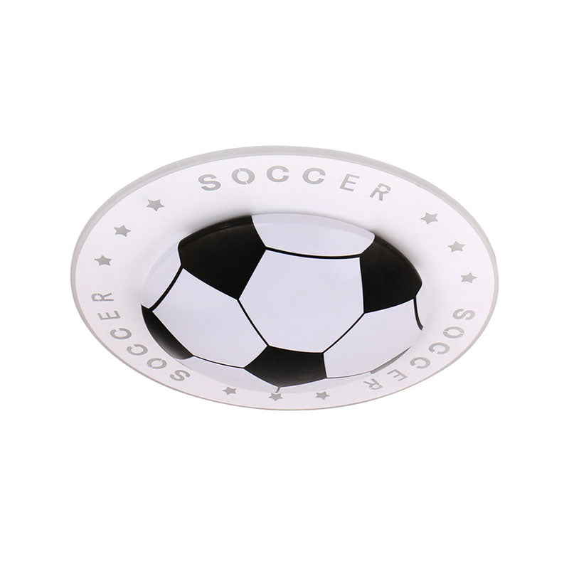 Spot LED encastré pour enfants : plafonnier football noir/bleu de 16,5"/20,5" avec abat-jour en acrylique