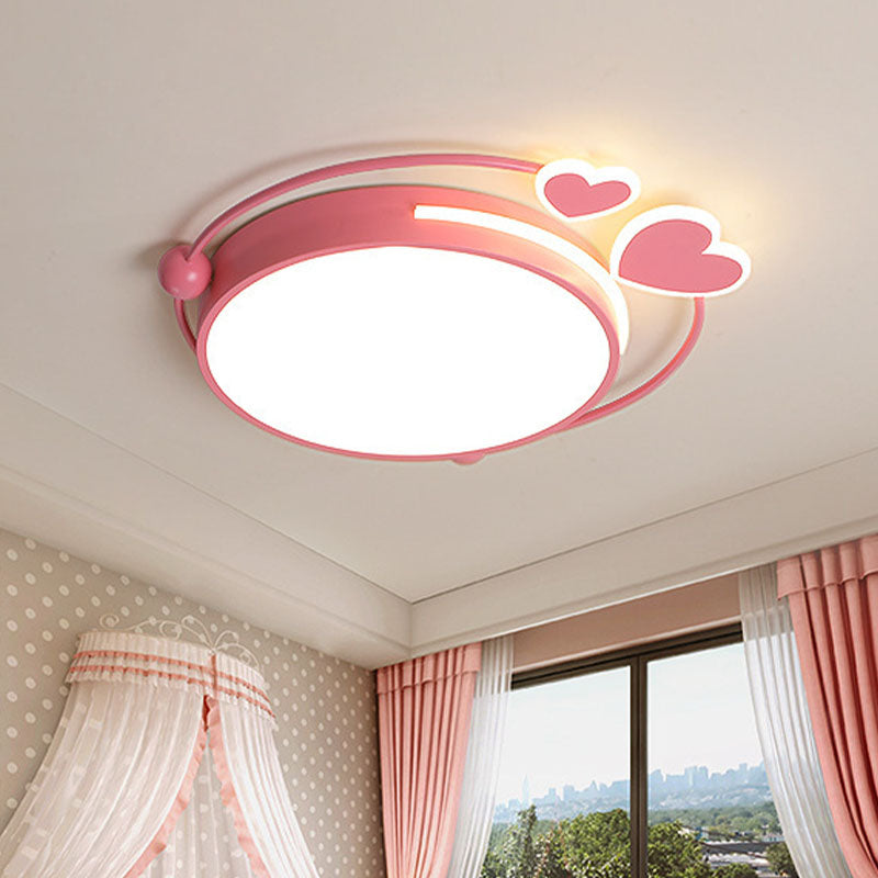 Macaroon Pink Heart LED Flush Mount Lamp - 16"/19.5" Width