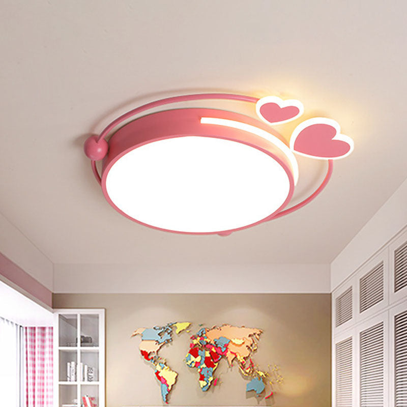 Macaroon Pink Heart LED Flush Mount Lamp - 16"/19.5" Width