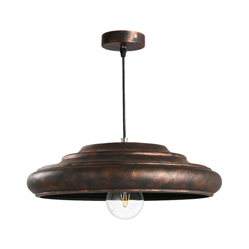 Bronze Iron Suspension Pendant Light With 1 Bulb - Dining Room Ceiling Fixture