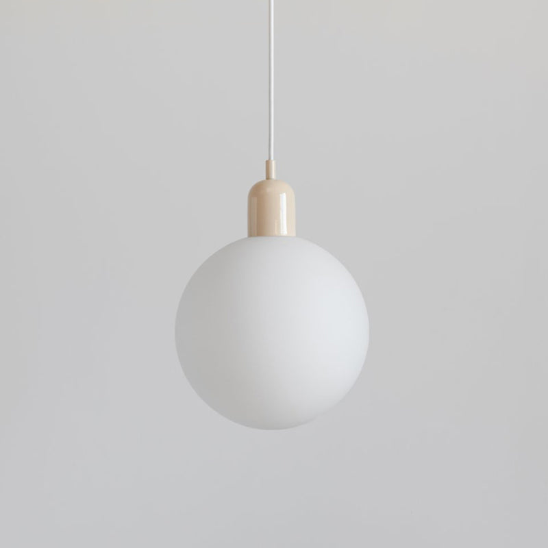 Sleek Opal Glass Drop Pendant Ceiling Light with Colorful Cap - 1-Light Hanging Design