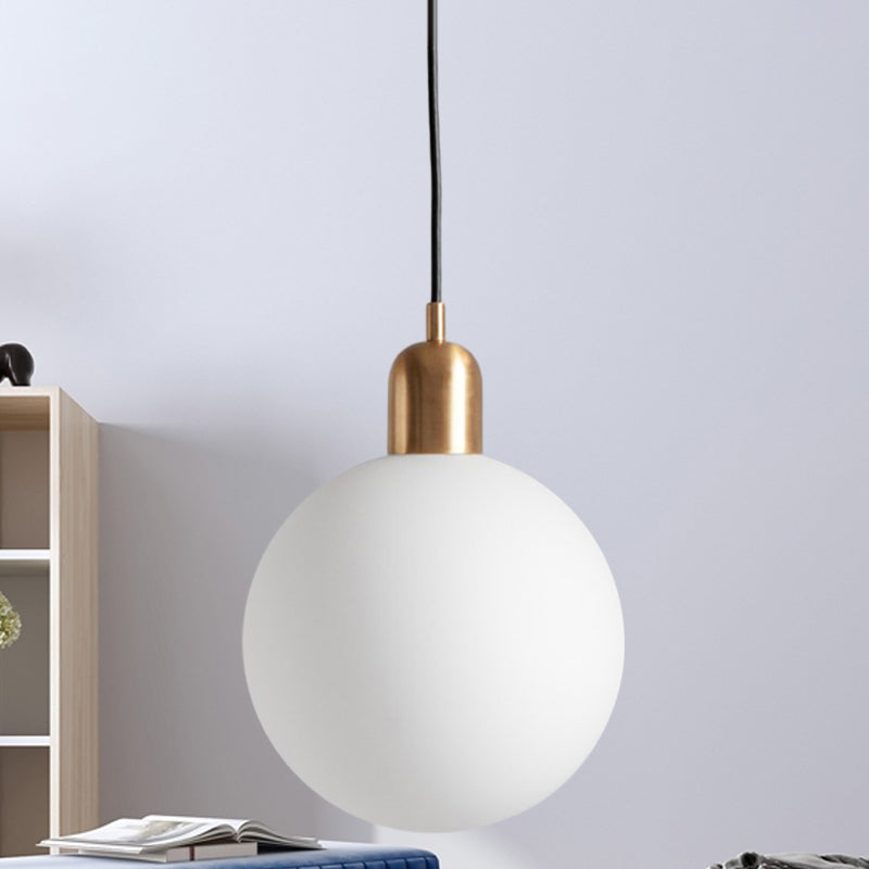 Sleek Opal Glass Drop Pendant Ceiling Light with Colorful Cap - 1-Light Hanging Design