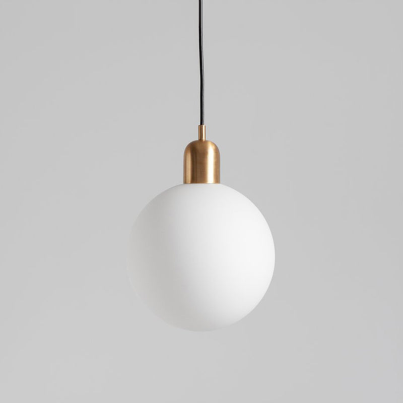 Sleek Opal Glass Drop Pendant Ceiling Light with Colorful Cap - 1-Light Hanging Design