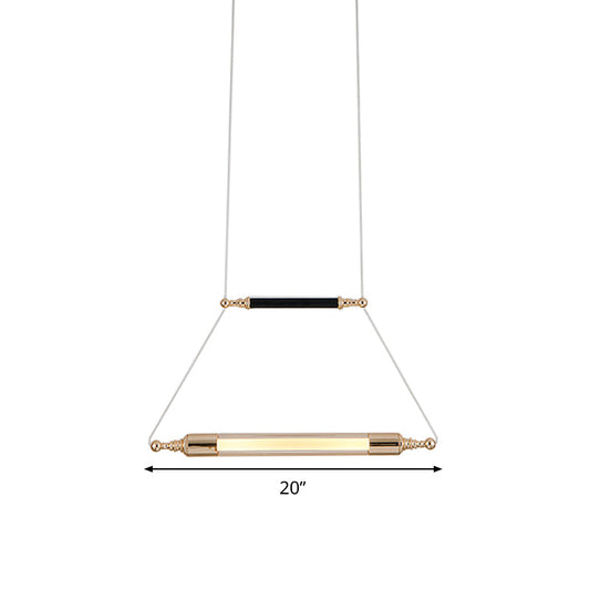 Vintage Black And Gold Led Pendulum Light With Clear Glass Shade Adjustable Steel Cord Lock -