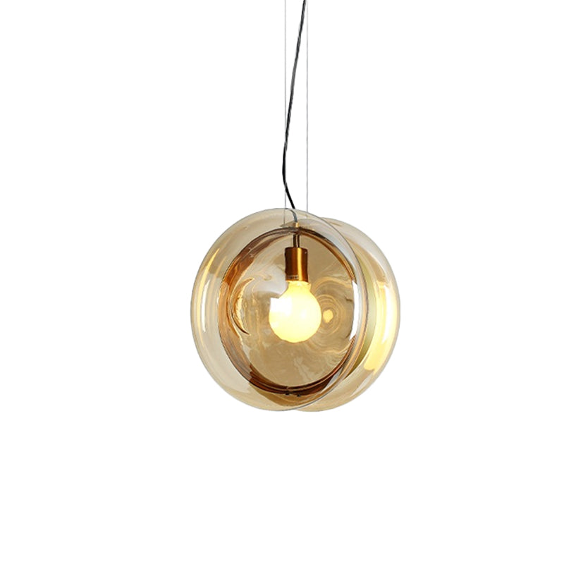 Whirligig Design Pendant Light - Macaron Theme Light-Blue/Pink/Cognac Glass Bistro Hanging Lamp Kit