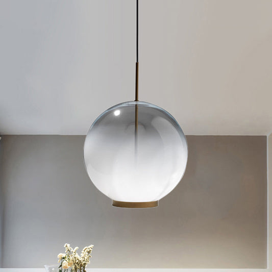 Frosted Glass Sphere Pendant Single Bulb Dining Table Light