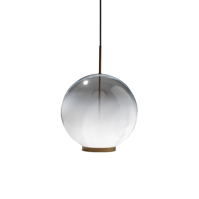 Sleek Sphere Pendant Light - Frosted Glass Single Bulb Dining Table Suspension