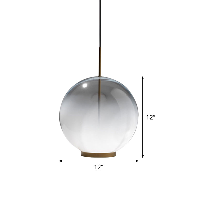 Frosted Glass Sphere Pendant Single Bulb Dining Table Light