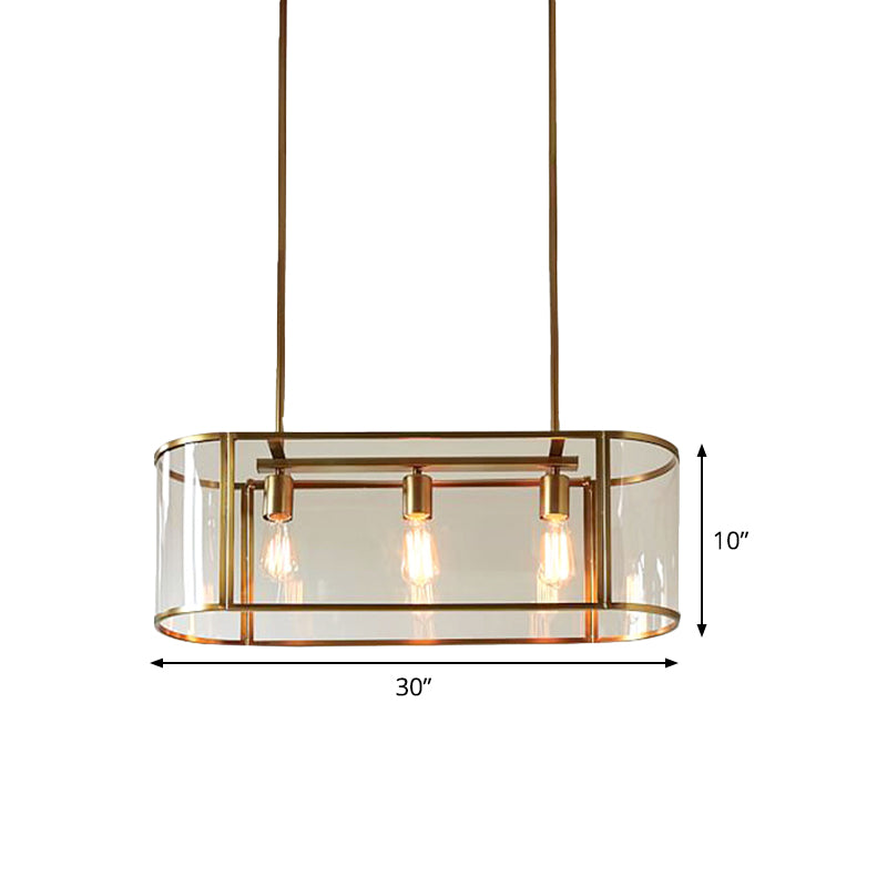 Mid Century Gold Translucent Glass Pendant Light - 3 Head Suspended Fixture