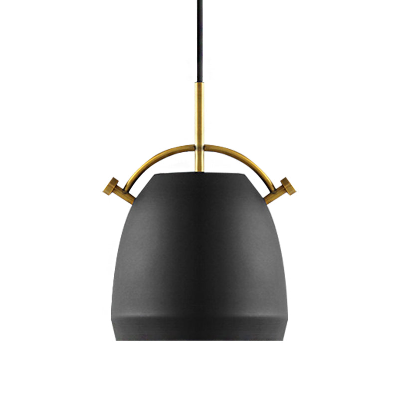 Retro Dome Shade Hanging Ceiling Light - Stylish Metal Pendant Lamp In Black/White 10/11/13 Width