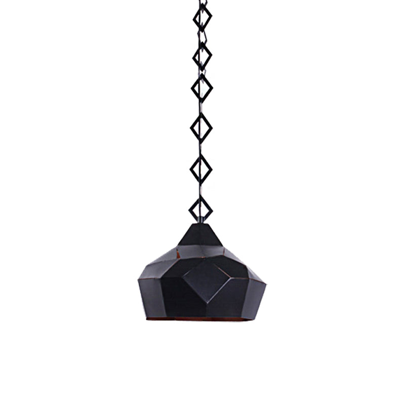 Teardrop Hanging Light For Restaurants - Elegant 1-Light Pendant Lamp With Metal Chain And Wrought