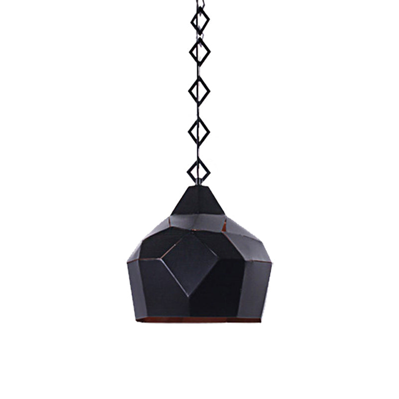 Teardrop Hanging Light For Restaurants - Elegant 1-Light Pendant Lamp With Metal Chain And Wrought