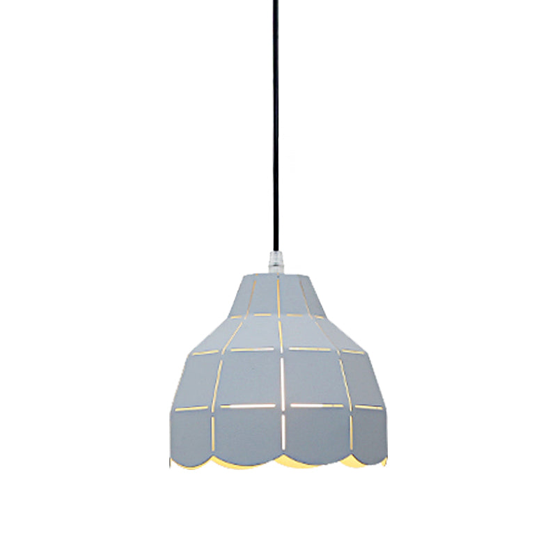 Modern Nordic Metal Pendant Light - Black/Gray/White/Yellow/Blue - Folded Design - 1 Light - Dining Room Hanging Lamp