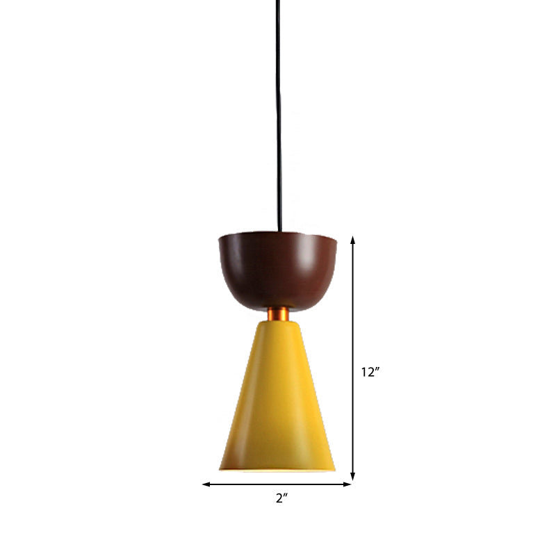 Nordic Style Black Metal Pendant Light With Cone/Dome Shade Ideal For Living Rooms - 1 2/3 Diameter