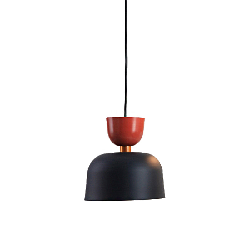 Nordic Style Black Cone/Dome Pendant Light - Metal 1-Light Ceiling Hanging Lamp, 2"/3" Diameter