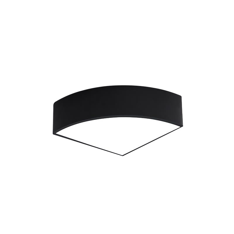 Modern White/Black Sector Flush LED Ceiling Light - Metal Mount, 10"/12"/14" Wide
