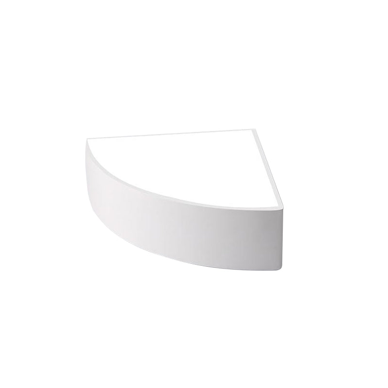 Modern White/Black Sector Flush LED Ceiling Light - Metal Mount, 10"/12"/14" Wide