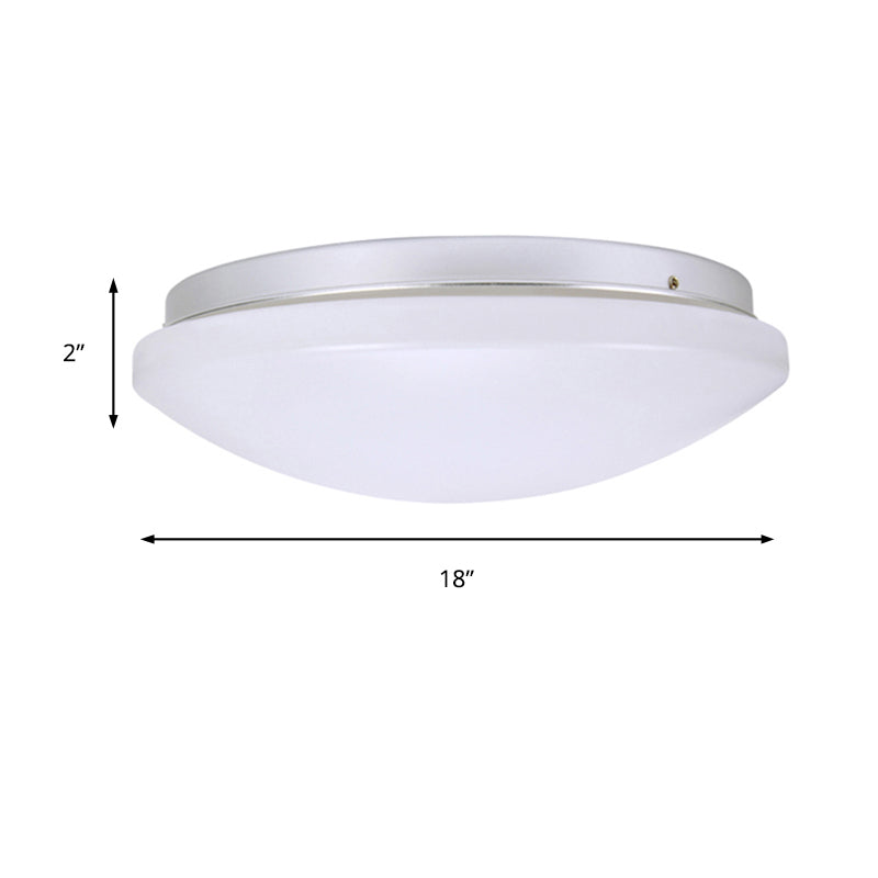Minimalist Circular White Ceiling Light Fixture with Acrylic Shade - Sizes Available