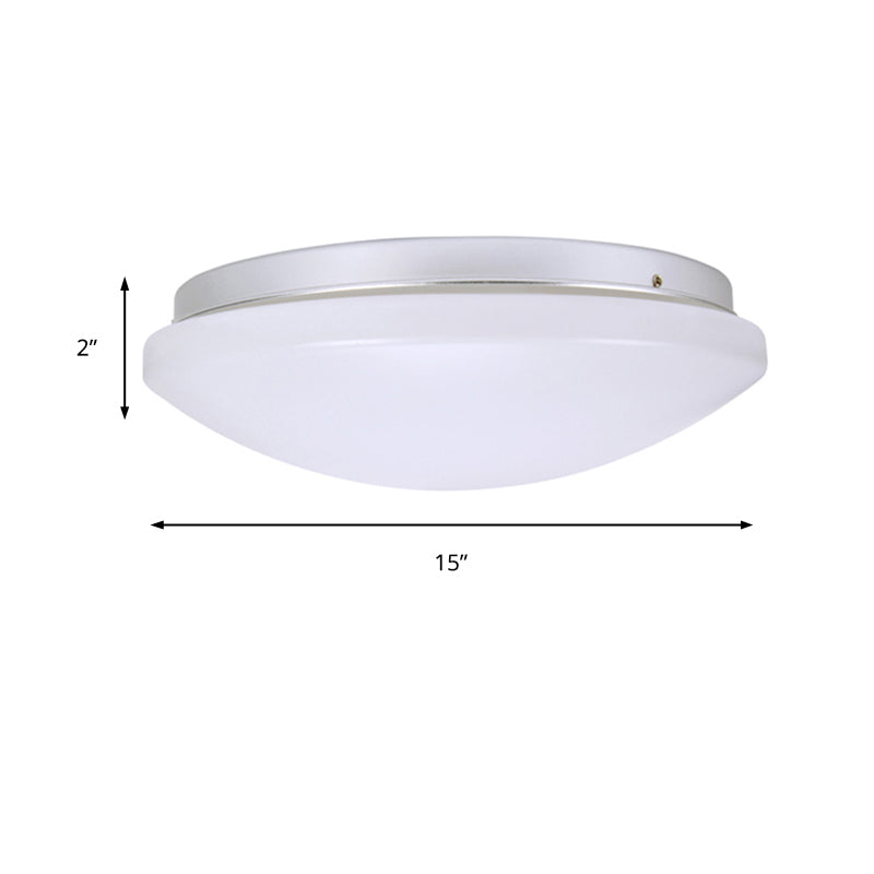 Minimalist Circular White Ceiling Light Fixture with Acrylic Shade - Sizes Available