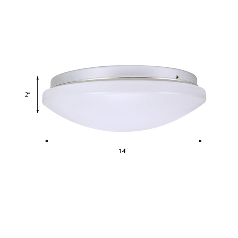 Minimalist Circular White Ceiling Light Fixture with Acrylic Shade - Sizes Available