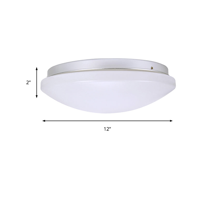 Minimalist Circular White Ceiling Light Fixture with Acrylic Shade - Sizes Available