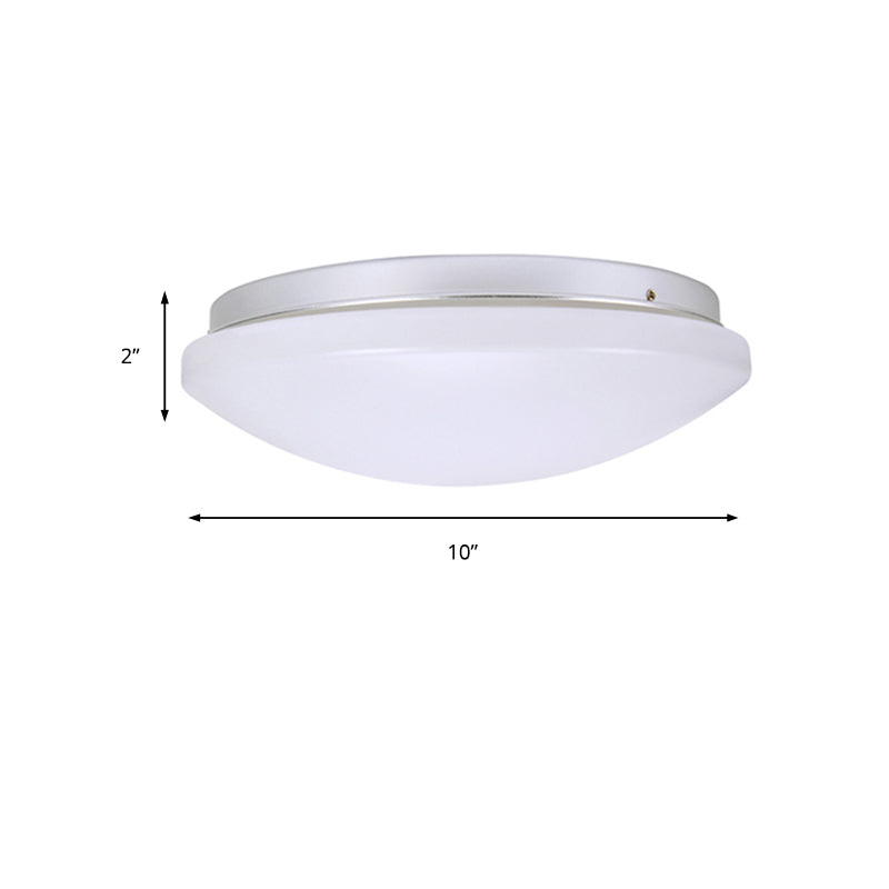 Minimalist Circular White Ceiling Light Fixture with Acrylic Shade - Sizes Available