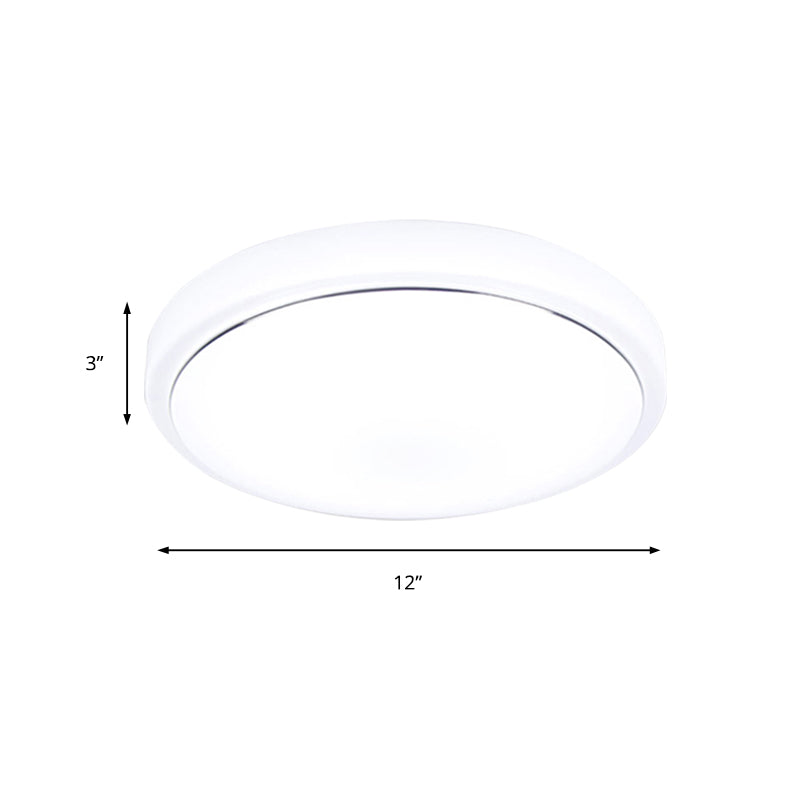 Metal LED Ceiling Light Fixture with Acrylic Shade for Hallway - Warm/White, 7.5"/9"/12" Dia