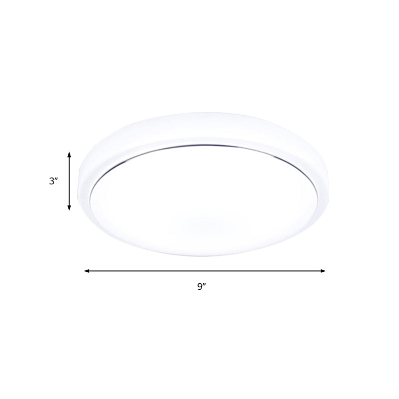 Metal LED Ceiling Light Fixture with Acrylic Shade for Hallway - Warm/White, 7.5"/9"/12" Dia