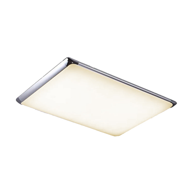 Modern Silver Flush Light with LED and Acrylic Shade for Living Room, 25.5"/36" Wide