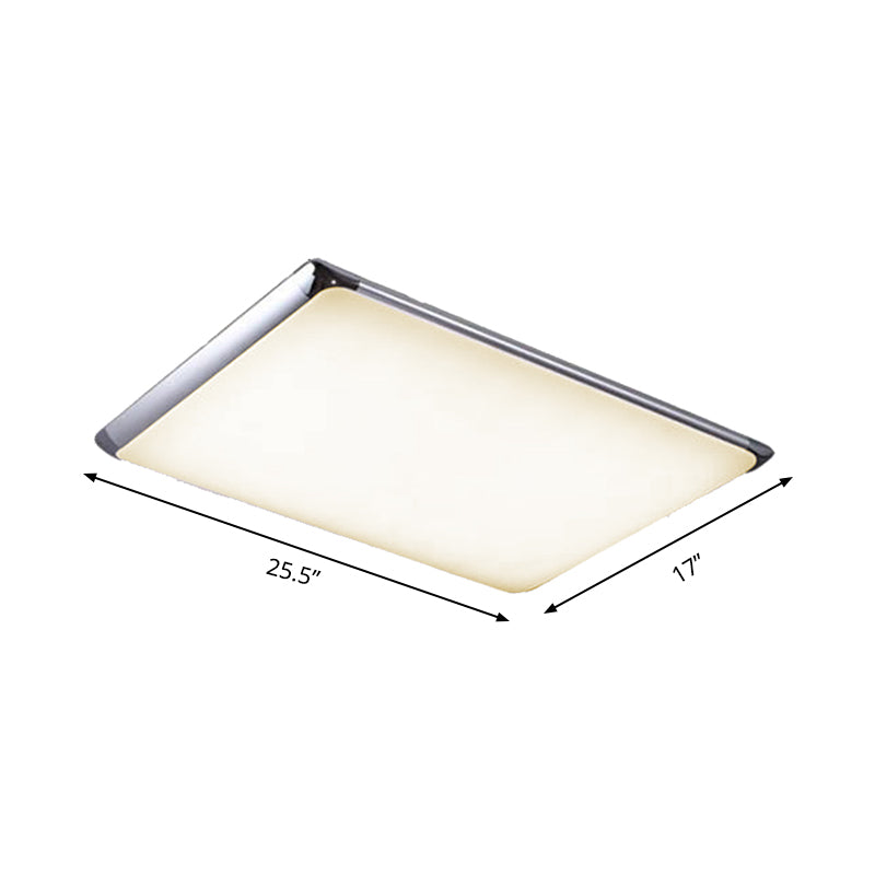 Modern Silver Flush Light with LED and Acrylic Shade for Living Room, 25.5"/36" Wide
