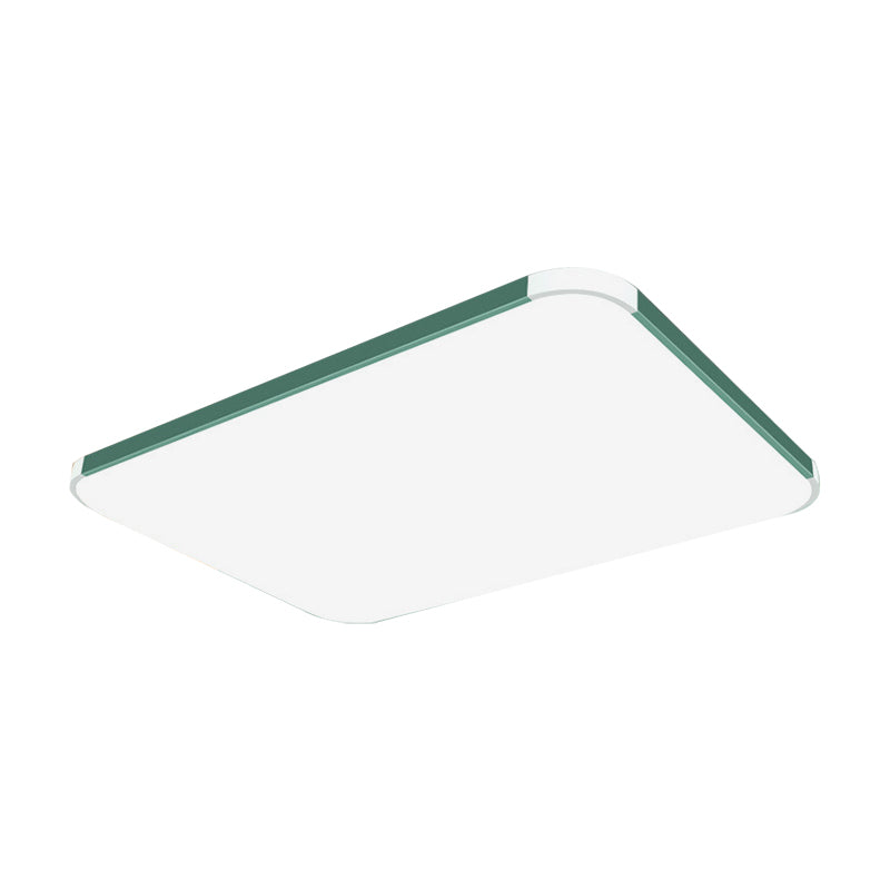 Geometric LED Flush Mount Lamp in Macaron Colors - 12"/15"/17" Wide