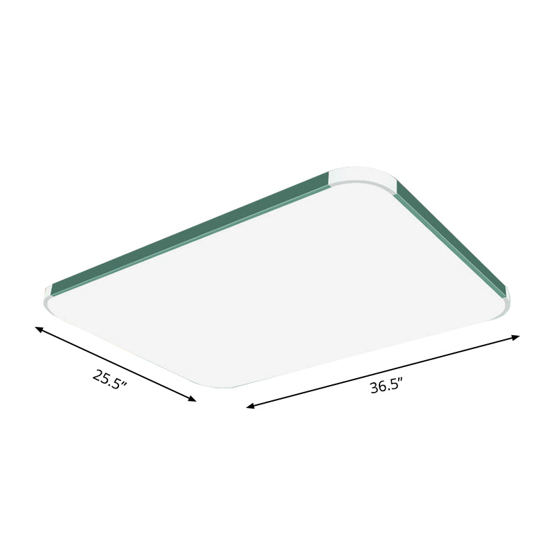 Geometric LED Flush Mount Lamp in Macaron Colors - 12"/15"/17" Wide