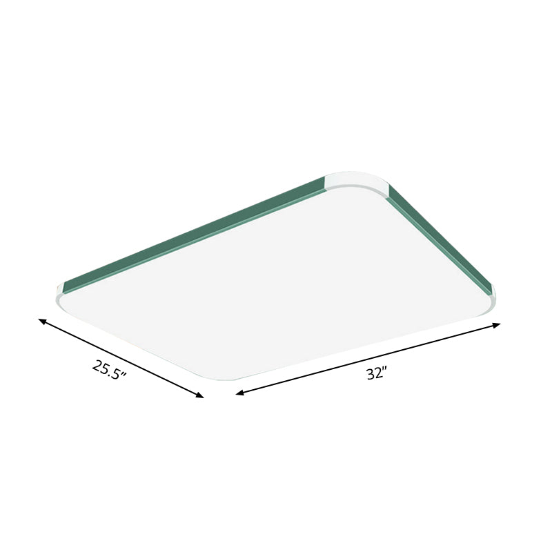 Geometric LED Flush Mount Lamp in Macaron Colors - 12"/15"/17" Wide
