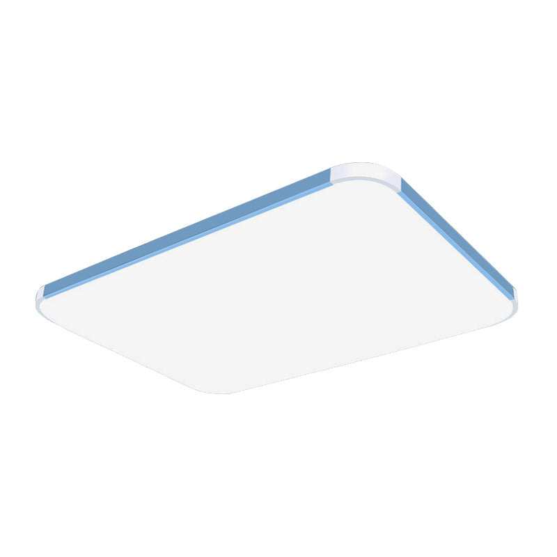 Geometric LED Flush Mount Lamp in Macaron Colors - 12"/15"/17" Wide