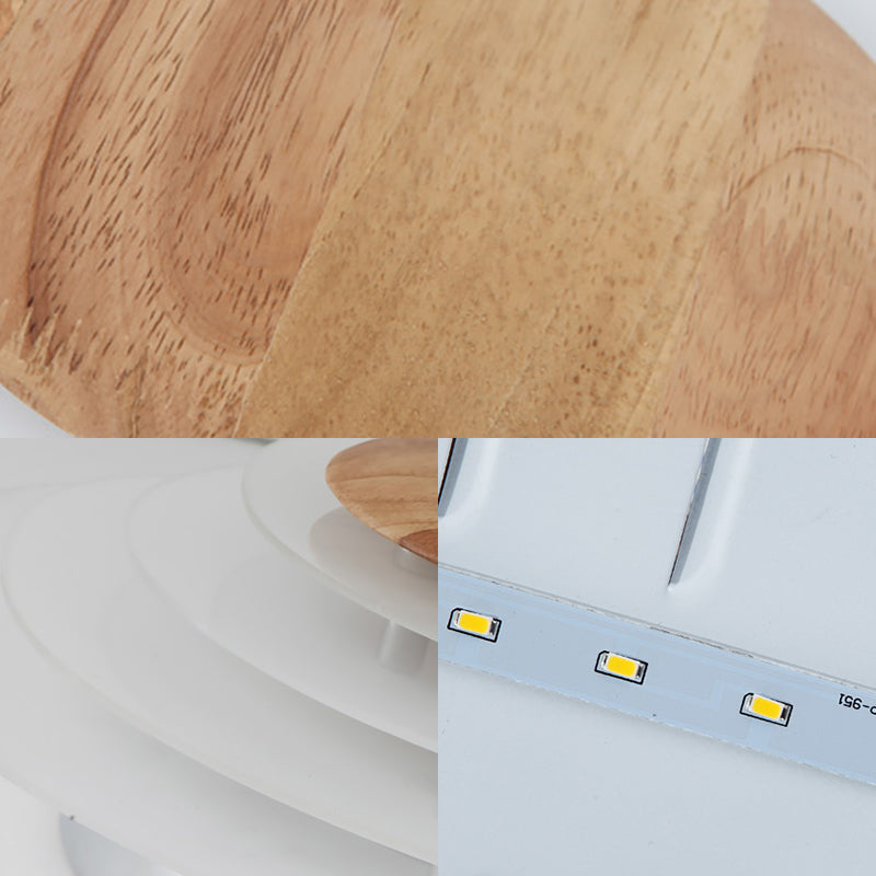 Nordic Planet Flush Mount Acrylic White LED Ceiling Fixture for Bedroom in Warm/White, 18"/23.5" Wide