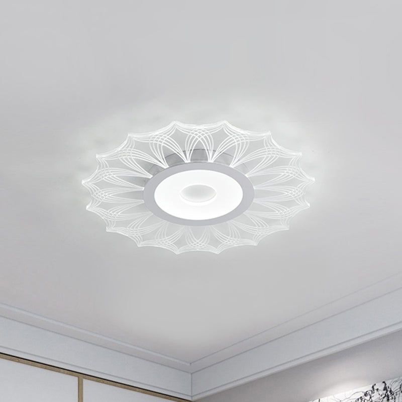 Contemporary Ultra Thin LED Flush Mount Ceiling Light Fixture for Bedroom - Clear Acrylic, 16"/19.5"/23.5" Diameter