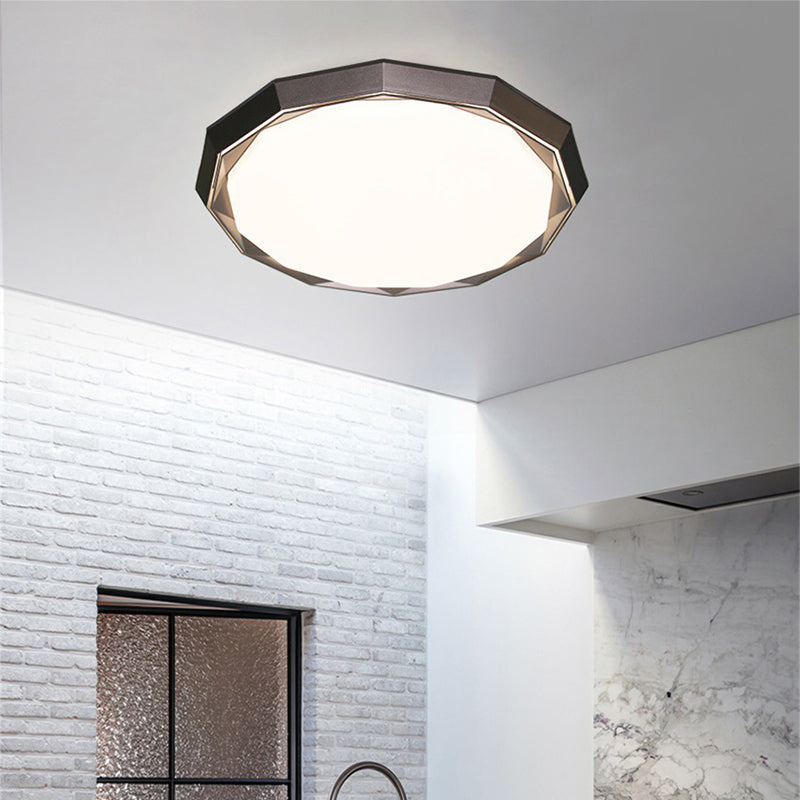 Flush Led Bedroom Ceiling Mount Light With Acrylic Frosted Diffuser - Brown 16/19.5 Dia