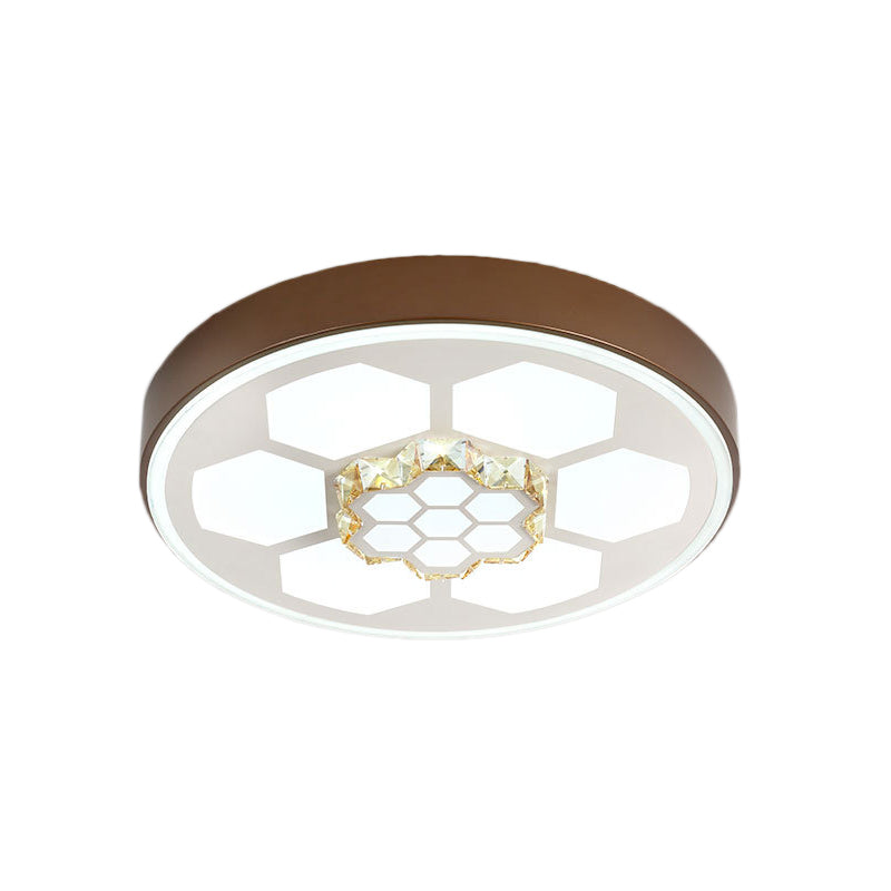 Plafonnier moderne en acrylique blanc avec éclairage LED multicolore et accent en cristal