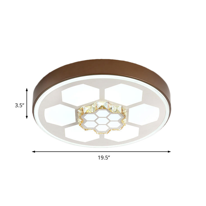 Plafonnier moderne en acrylique blanc avec éclairage LED multicolore et accent en cristal
