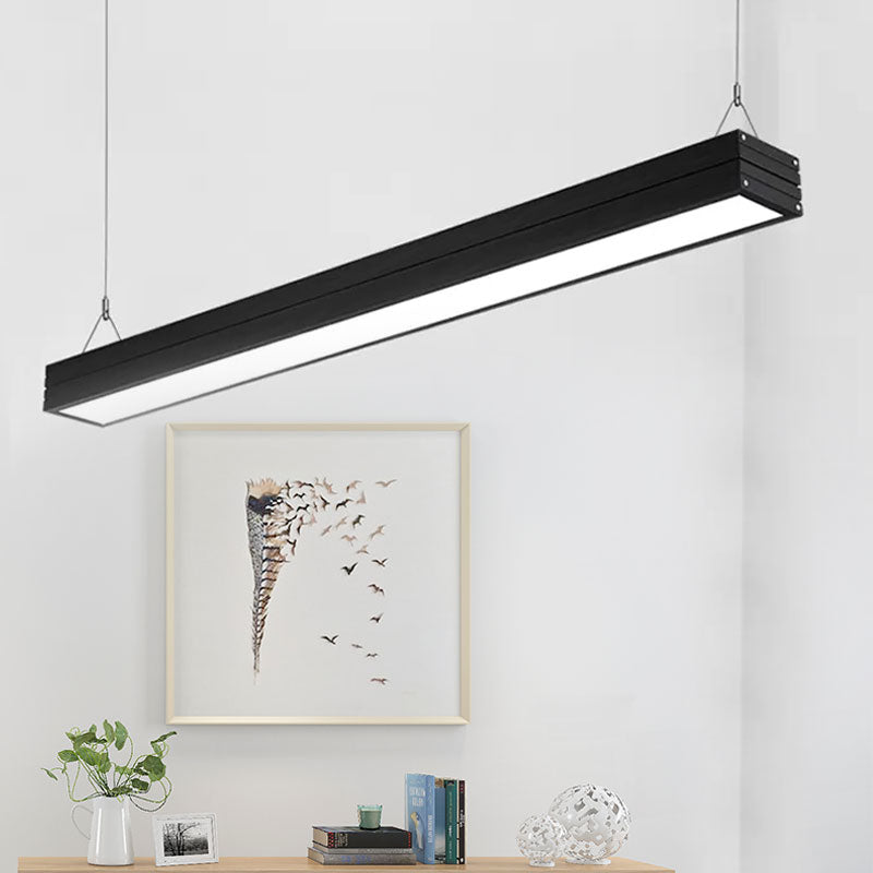 Contemporary Metal Led Pendant Ceiling Light - White/Silver/Black Ridged Case With Suspension Lamp