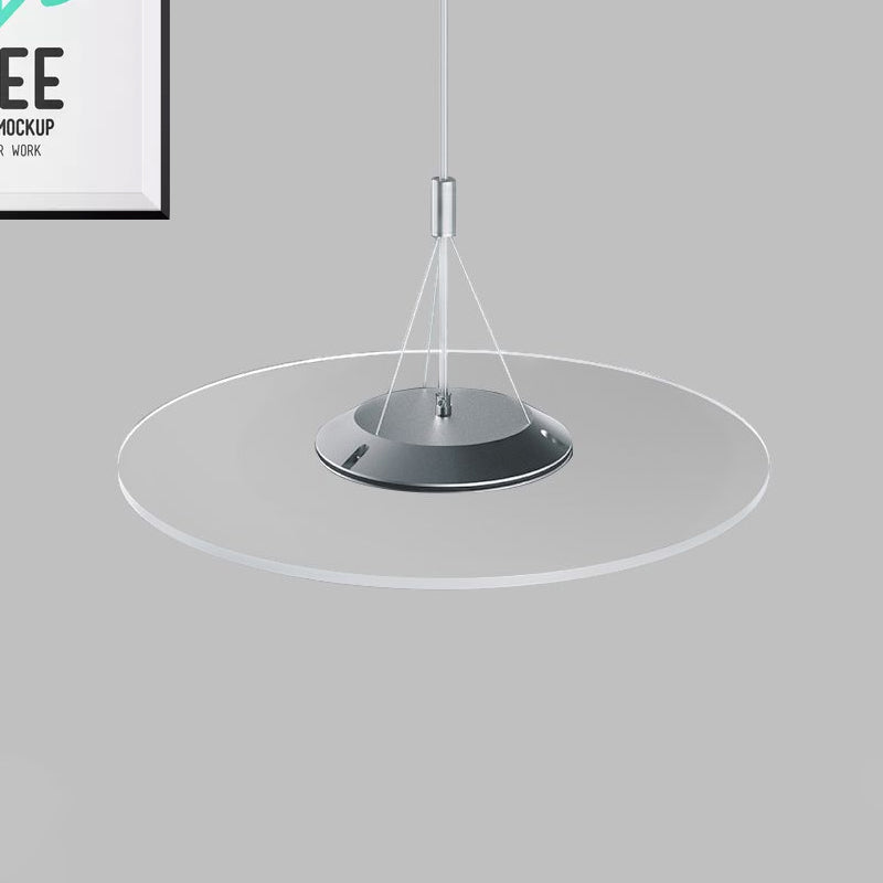 Sleek LED Clear Disc Pendant Ceiling Light for Dining Room
