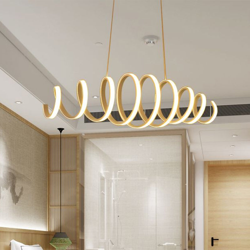 Spring Acrylic Led Drop Pendant Ceiling Light - Modernism Design 27.5/39 Wide White Hanging Fixture