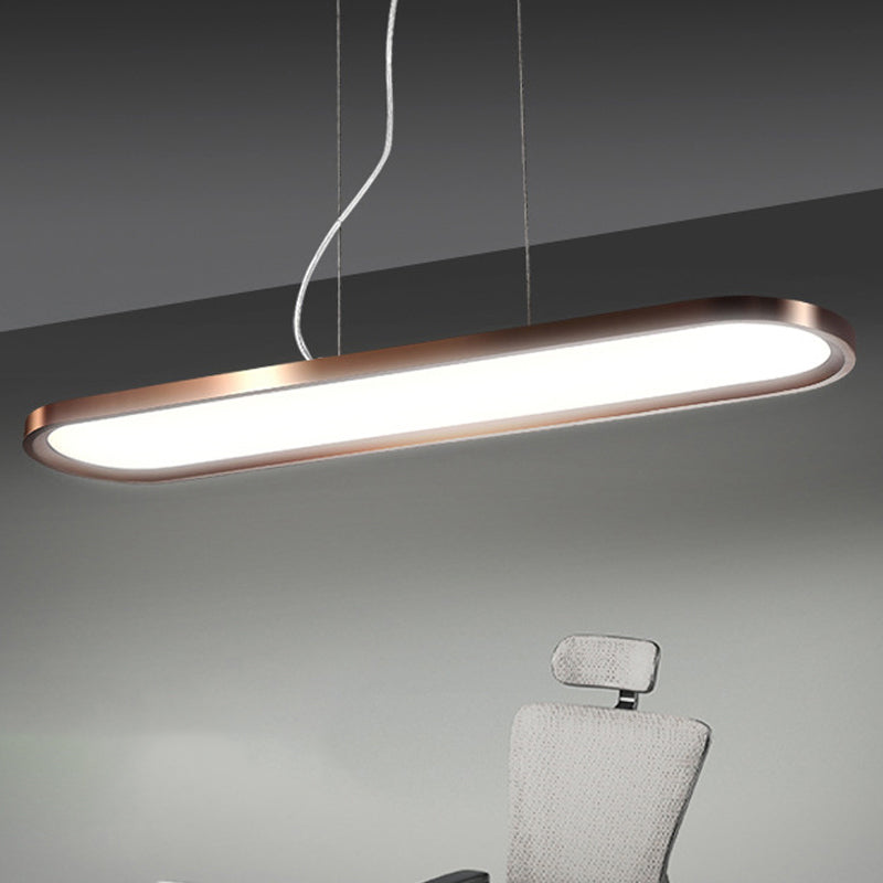 Plafonnier LED ovale en acrylique de 23,5"/35,5"/47" de large, gradation continue, chaud/blanc, télécommande (blanc/noir/marron)